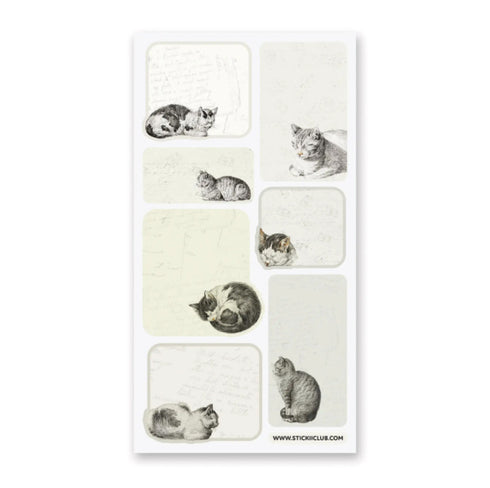 1 Sheet of Stickers Cats with Bows