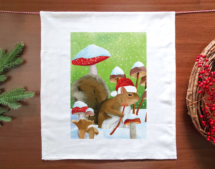 Winter Mushroom and Squirrel Reversible Eco-Wrap – Allport Editions