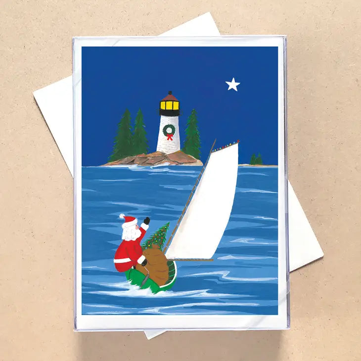 Santa's Sailboat Holiday Card