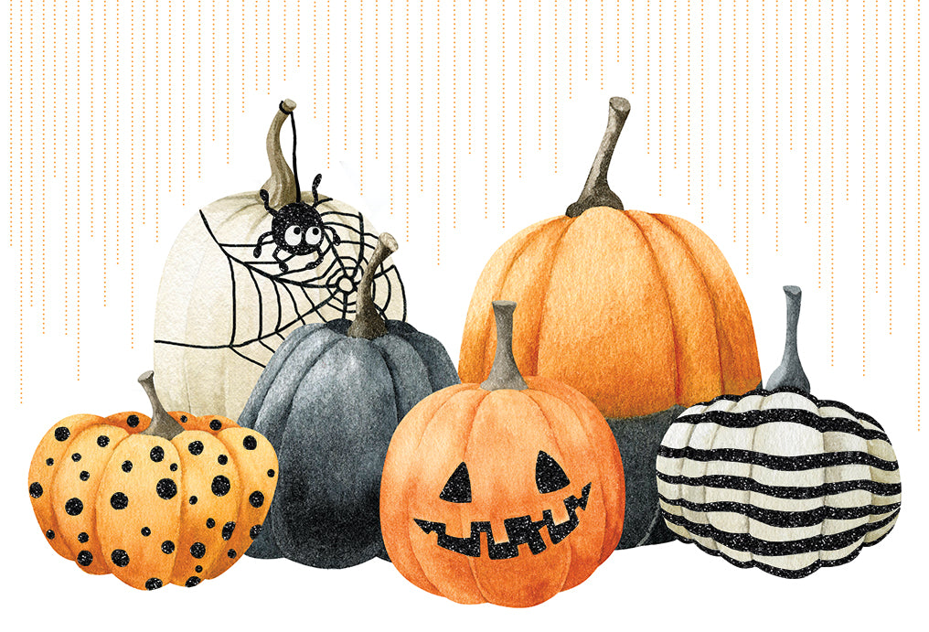 Patterned Pumpkin Halloween Card