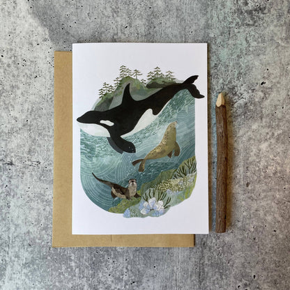 San Juan Orca Blank Card