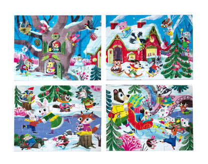 Woodland Holiday Mini Puzzles, Set of 4