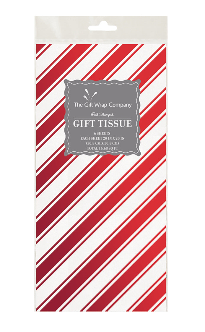 Foil Candy Cane Holiday Tissue Paper