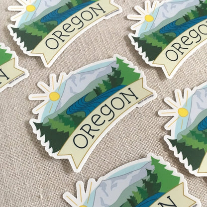 Oregon Mountain Vinyl Sticker