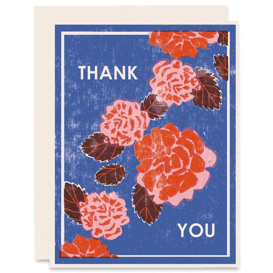 Red Peonies Boxed Thank You Cards