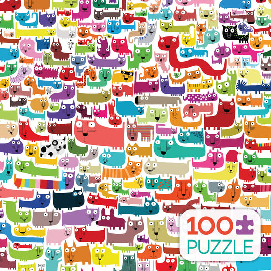 Colorful Cats for Kids Puzzle - 100pc