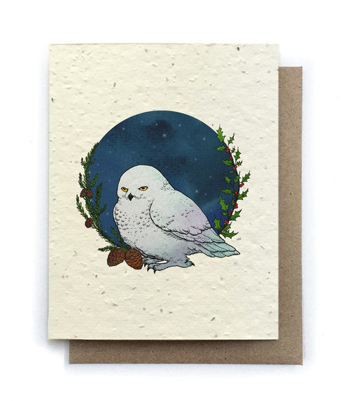 Snowy Owl Plantable Wildflower Seed Card