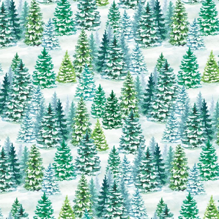 Snowy Trees Jumbo Holiday Gift Wrap, 2 Rolls