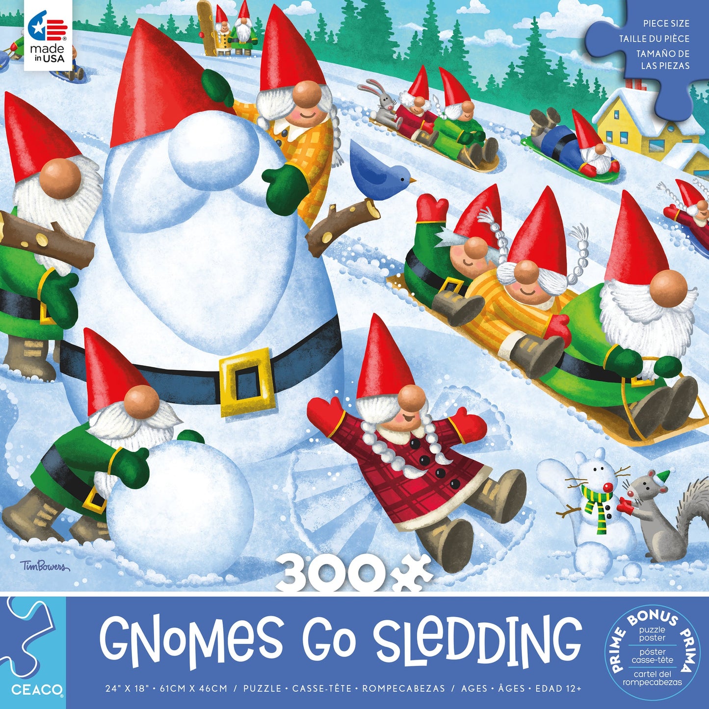 Gnomes Go Sledding Puzzle - 300pc