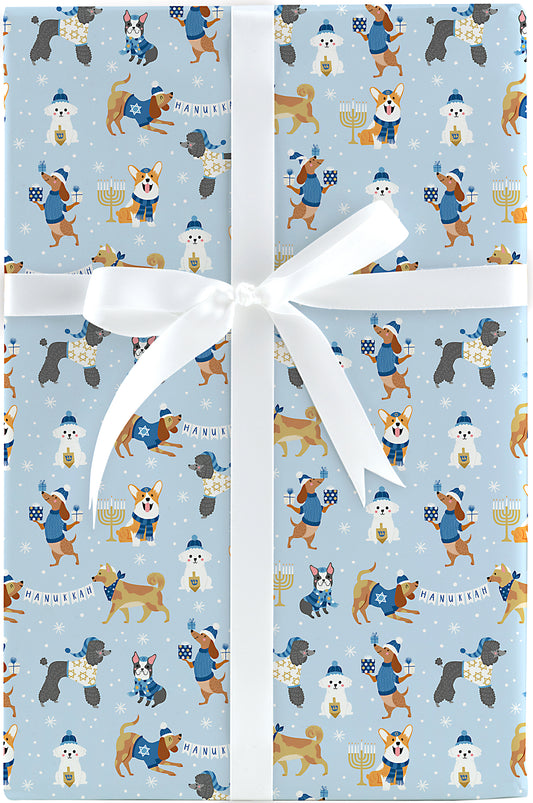 Hanukkah Pups Jumbo Holiday Gift Wrap, 2 Roll