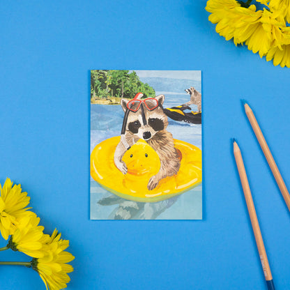 Raccoon Summer Card