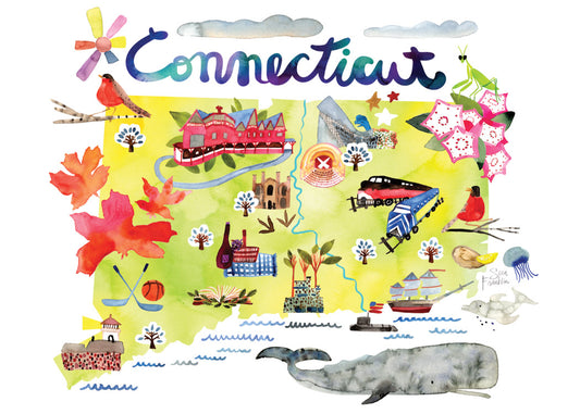 Watercolor: Connecticut Card