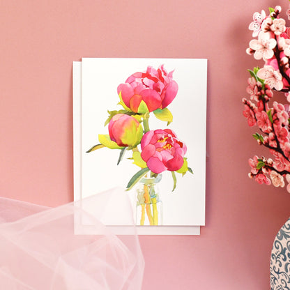 Peony Trio Birthday Card