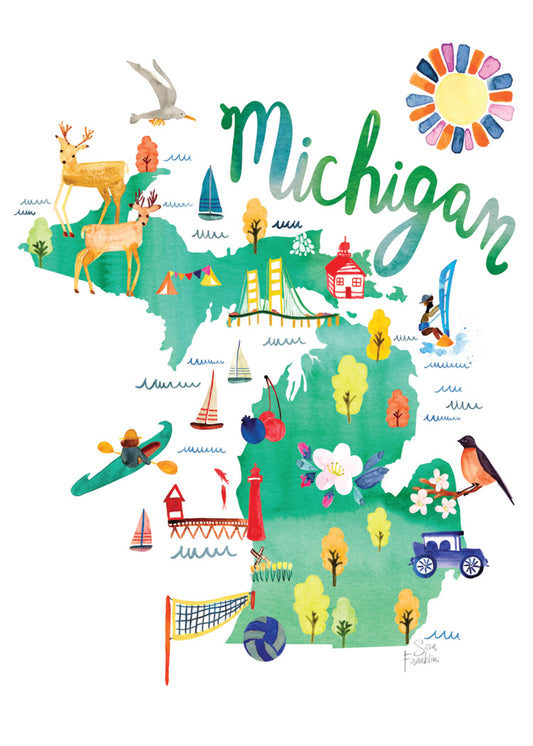 Watercolor USA: Michigan Cards