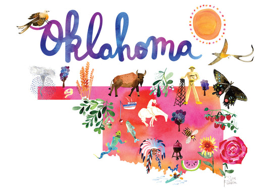 Watercolor USA: Oklahoma Cards