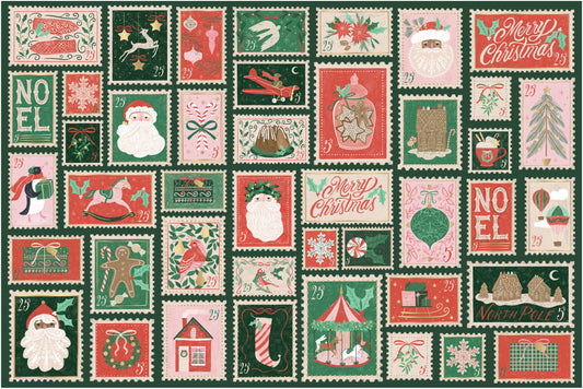 Letter to Santa Stamps Jumbo Metallic Wrap, 2 Rolls