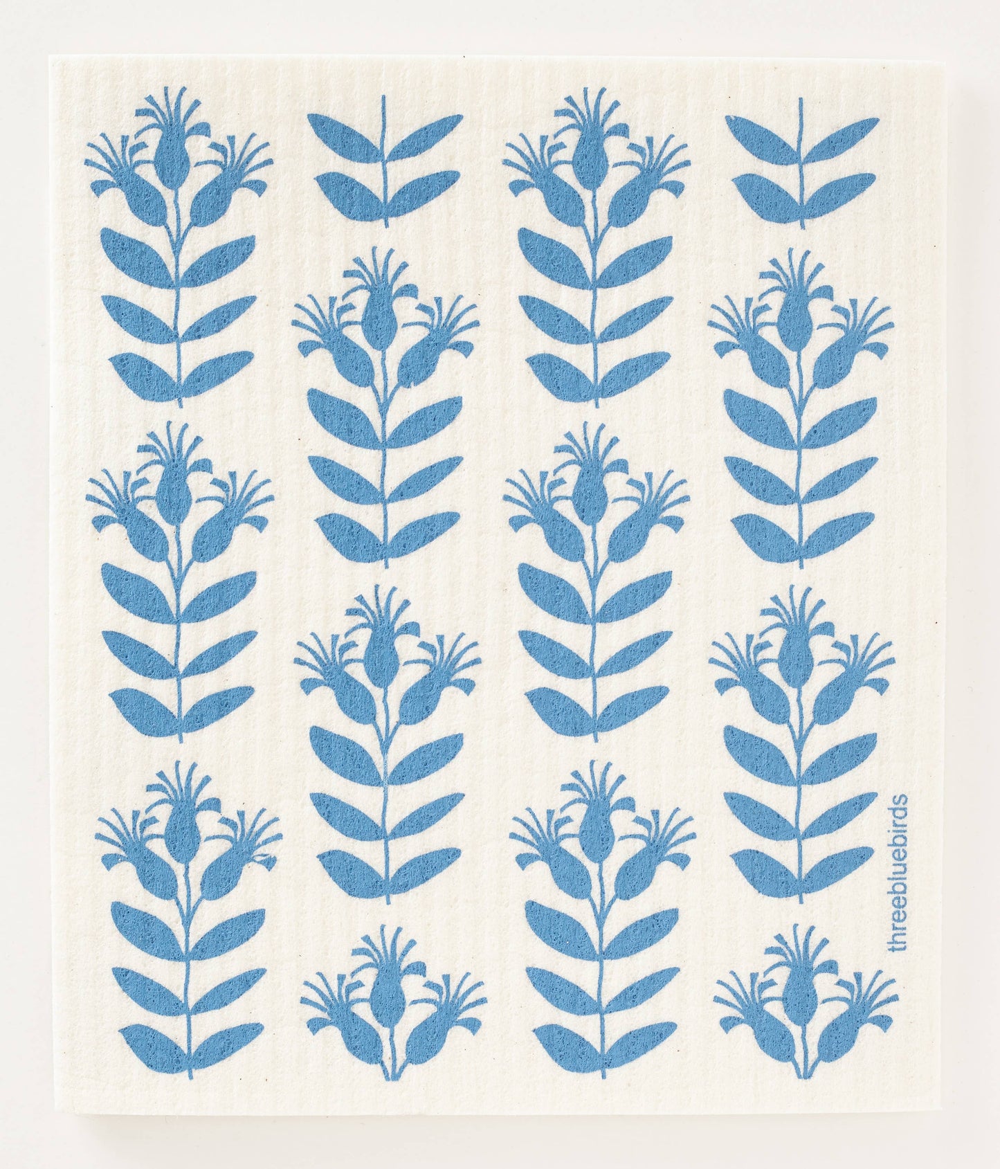 Blue Flowers Swedish Dishcloth