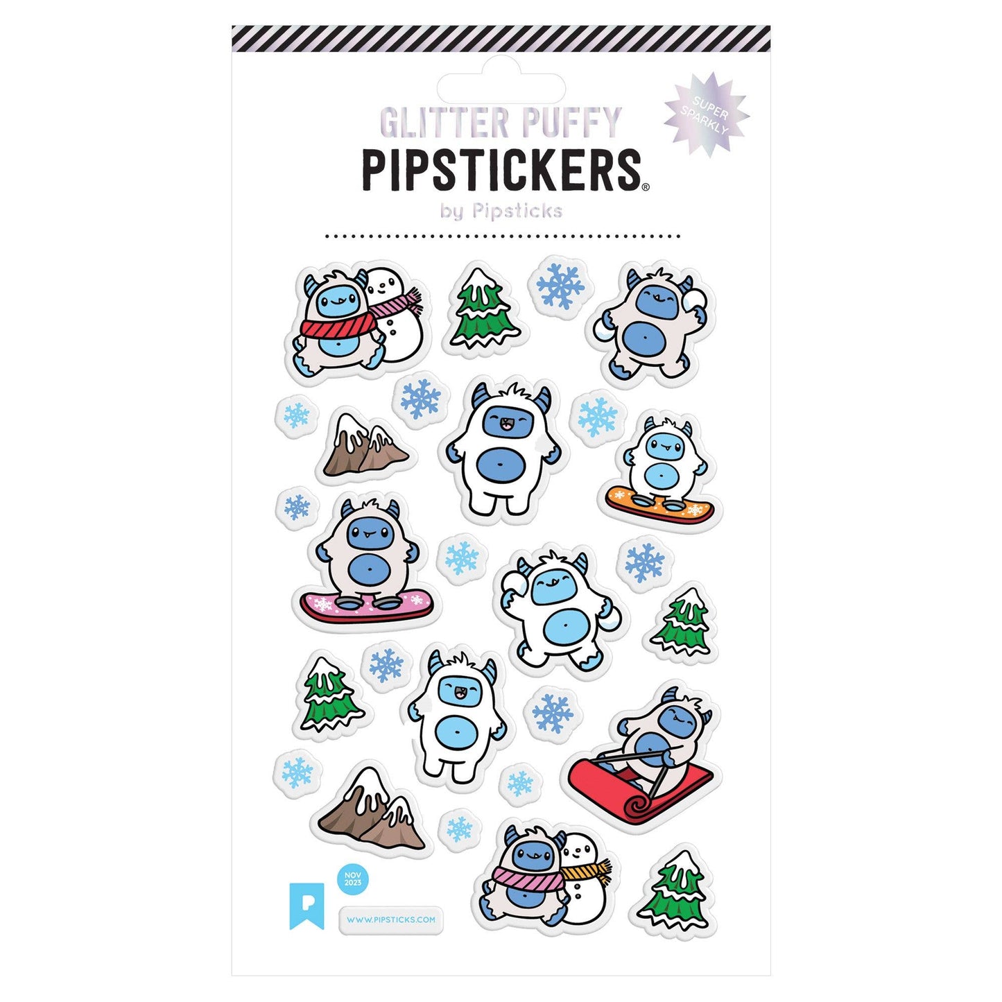 Puffy Playful Yetis Stickers