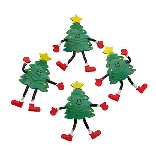 Christmas Tree Bendable Toys, Set of 4