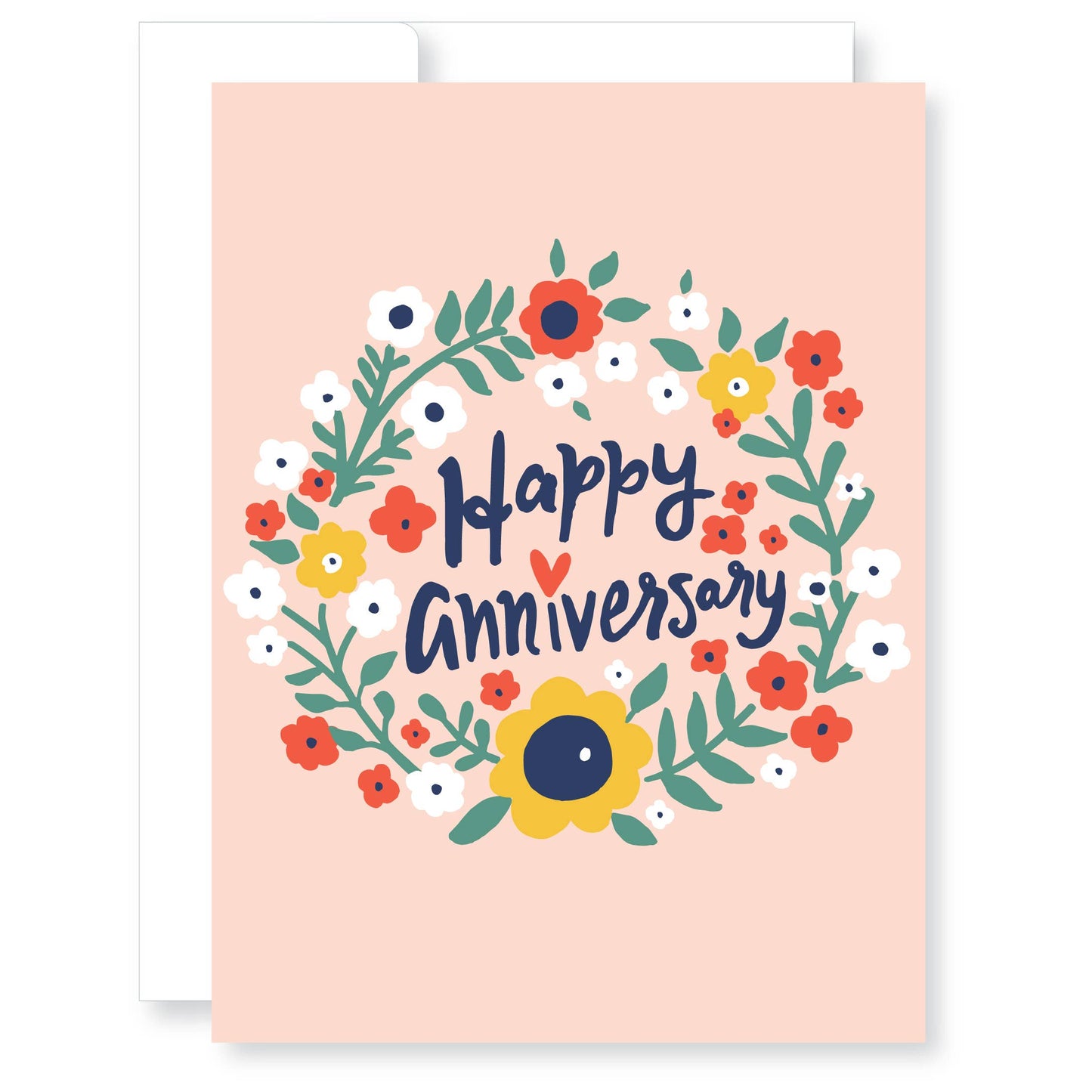 Floral Wreath Anniversary Card