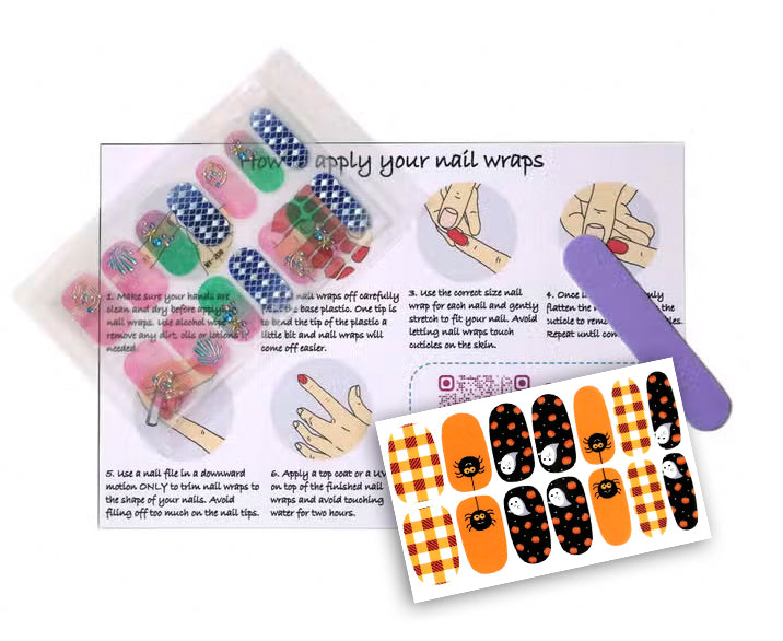 Sweet Spiders & Ghosts Nail Wrap Kits