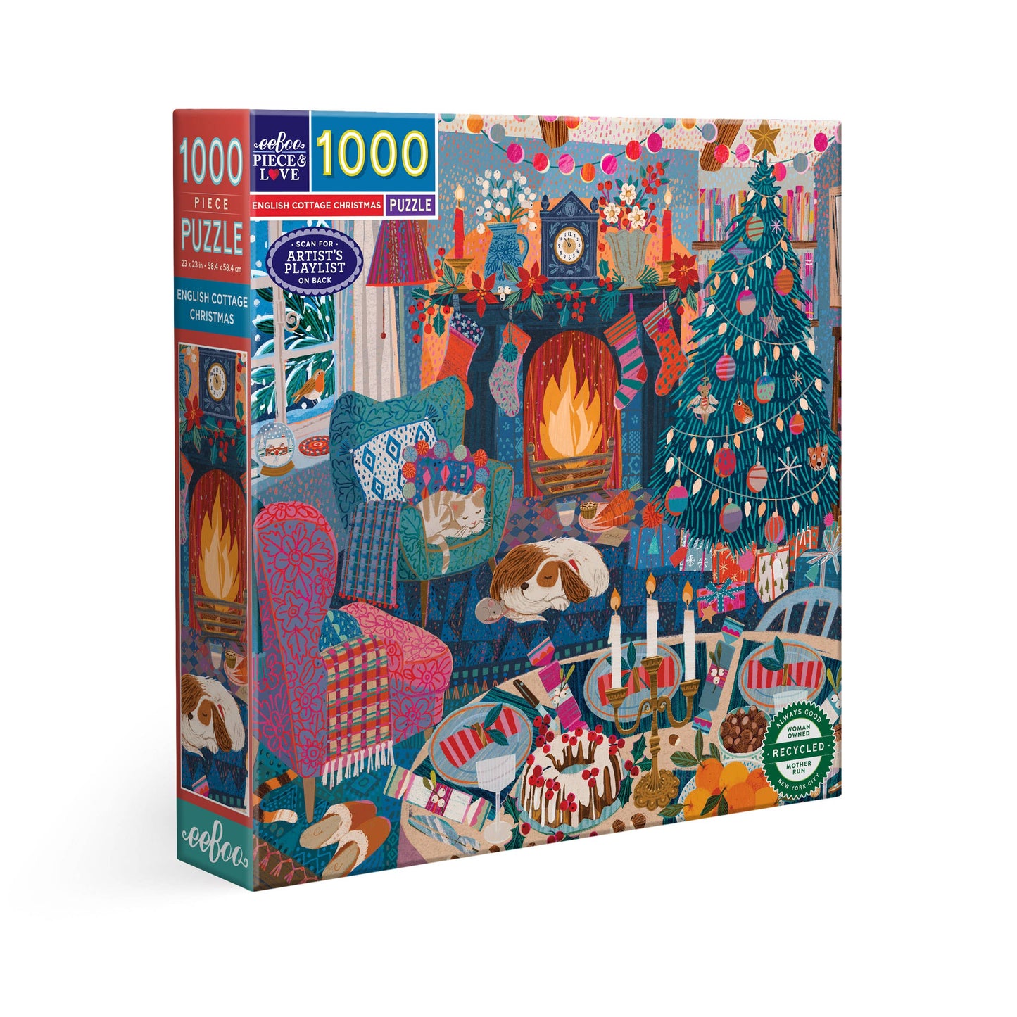 English Cottage Christmas Puzzle - 1000pc