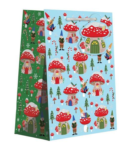 Gnomes Homes Large Holiday Gift Bag