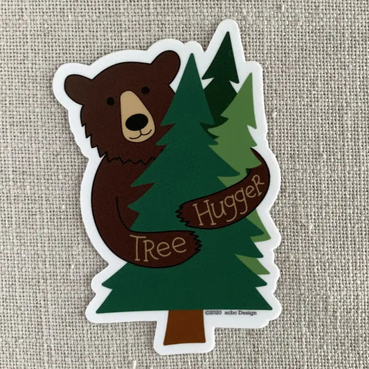 Tree Hugger Bear Vinyl Sticker