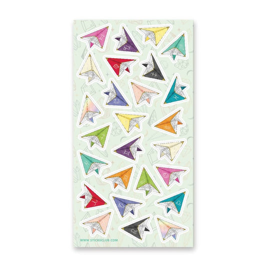 Zodiac Paper Planes Sticker Sheet, 2 Packs