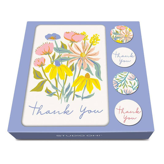 Springtime Blooms Assorted Note Card Set with Stickers