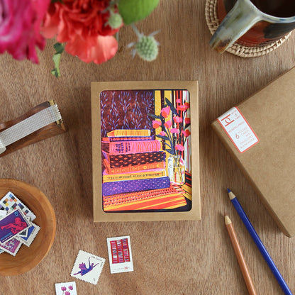 Still Life with Books and Flowers Boxed Cards