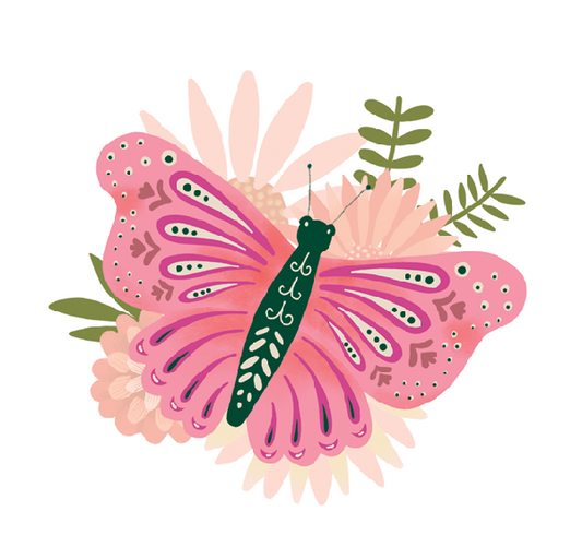 Pink Butterfly Jumbo Decals