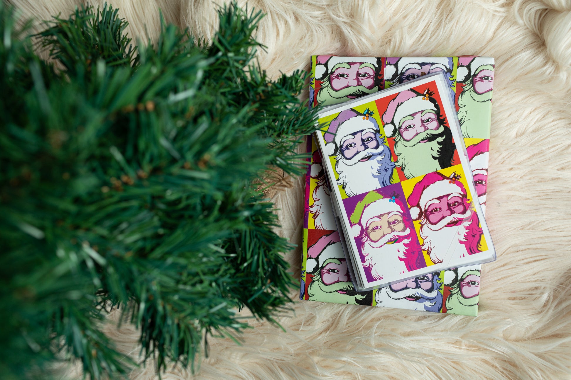 Warhol Santa - Reversible Eco Wrapping Paper by Wrappily