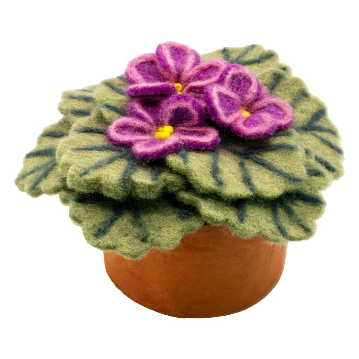 Felted African Violet Plant Ornament