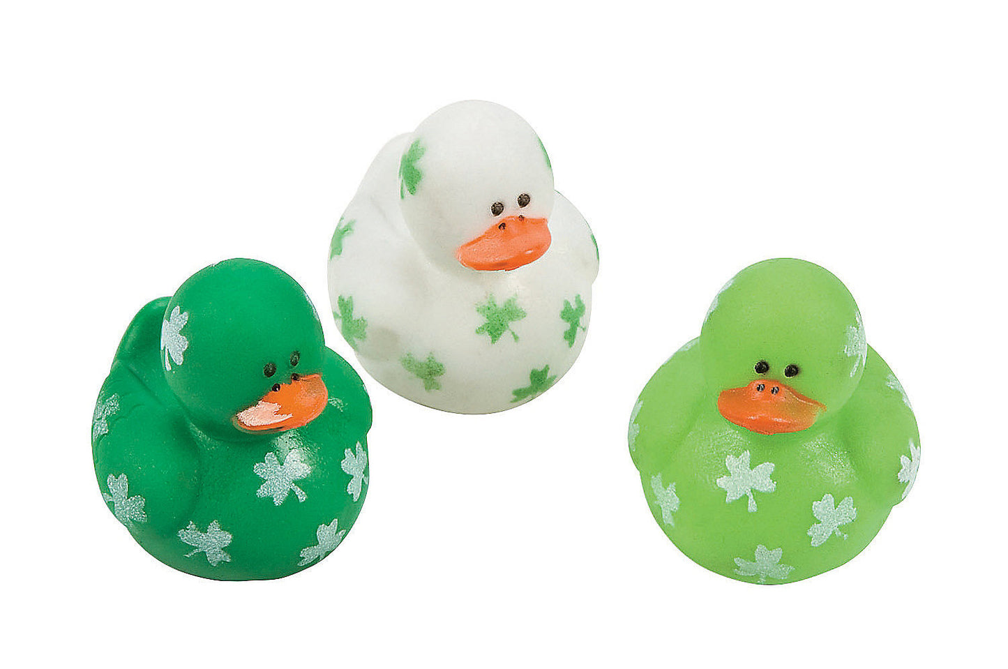 Mini St. Patrick's Day Shamrock Rubber Ducks, Set of 3