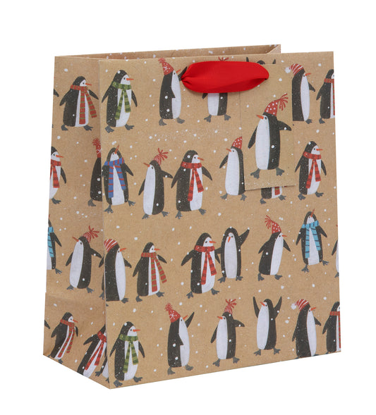 Penguins Medium Holiday Gift Bag