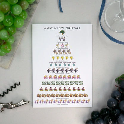 Wine Lover's Christmas 12-Days Holiday Card