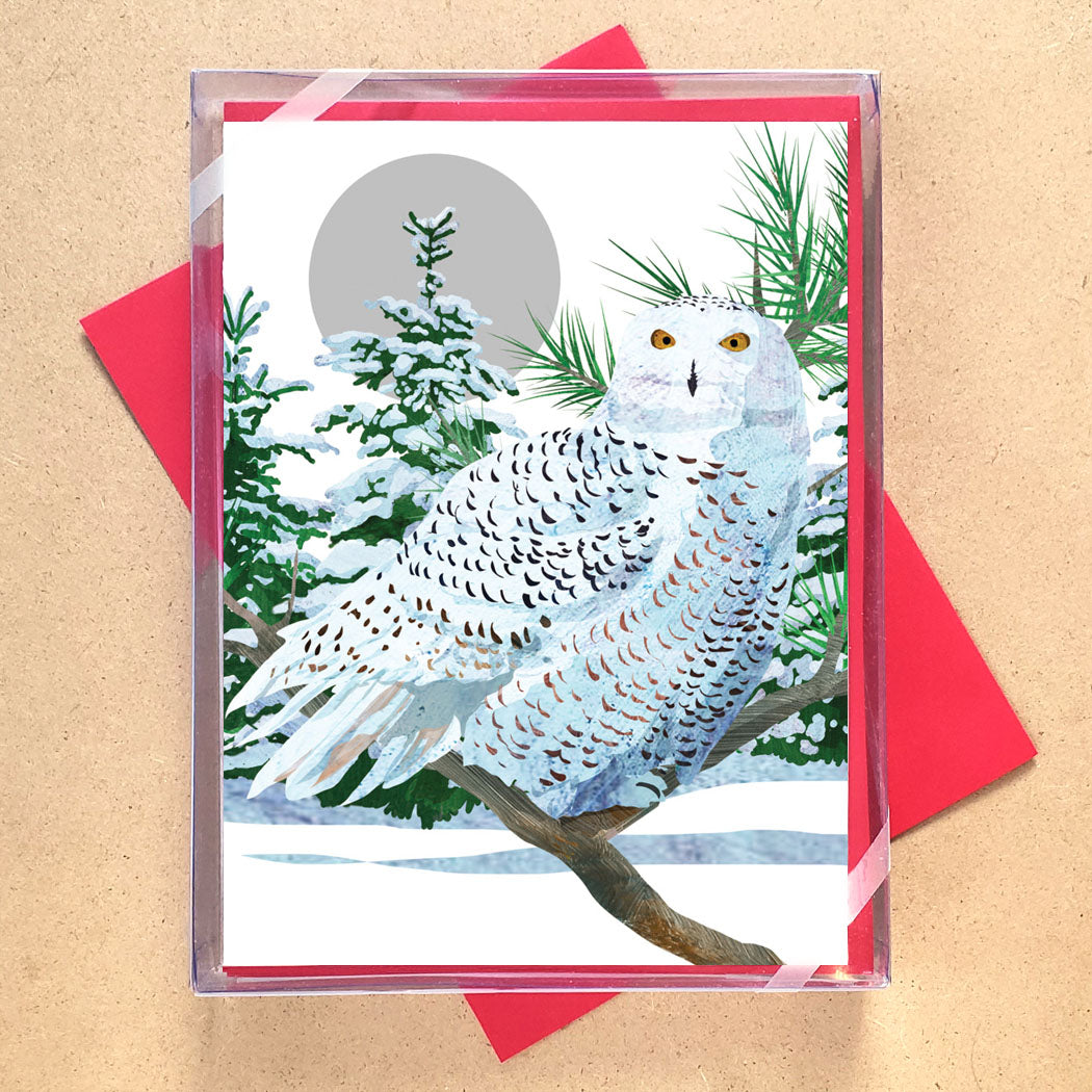 Snowy White Owl Holiday Card