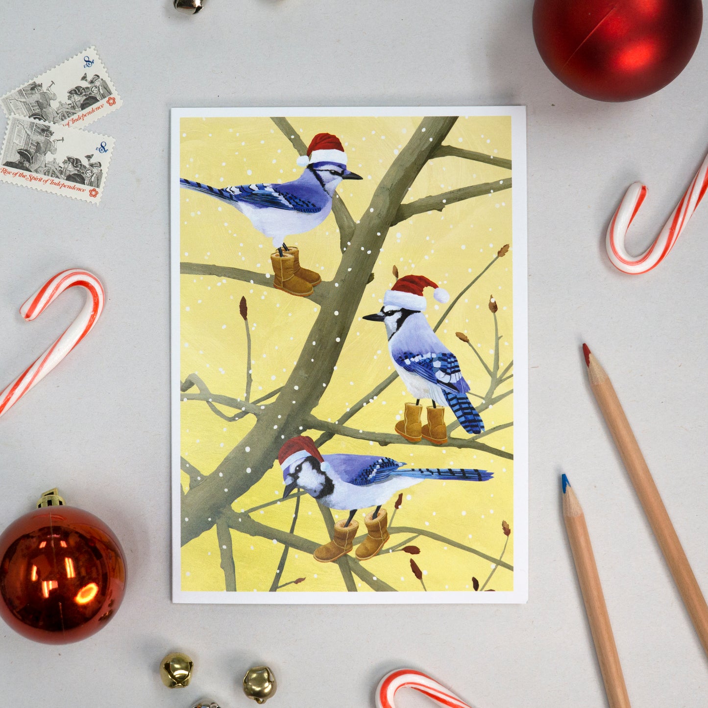 Blue Jays in Boots Holiday Card