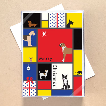 Mondrian Dogs Holiday Card