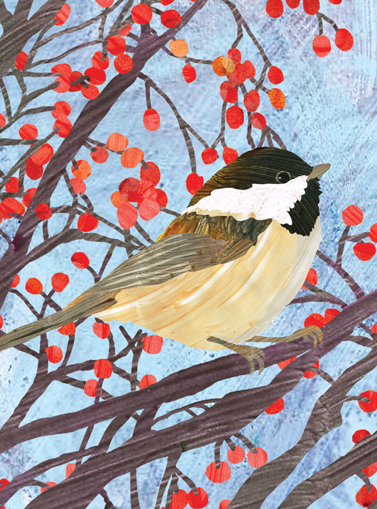 Chickadee Berries Boxed Holiday Cards