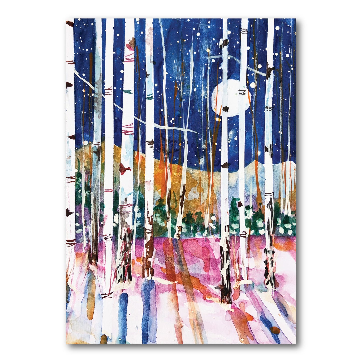 Aspens in Moonlight Boxed Holiday Note Cards