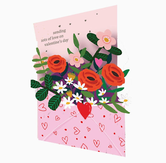 Floral Envelope Bouquet Valentine's Day Card