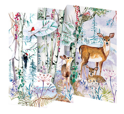 Wild Winter's Song Deer Tri-Fold Boxed Holiday Cards