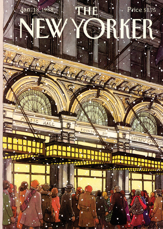 Winter Outside Carnegie Hall New Yorker Holiday Card