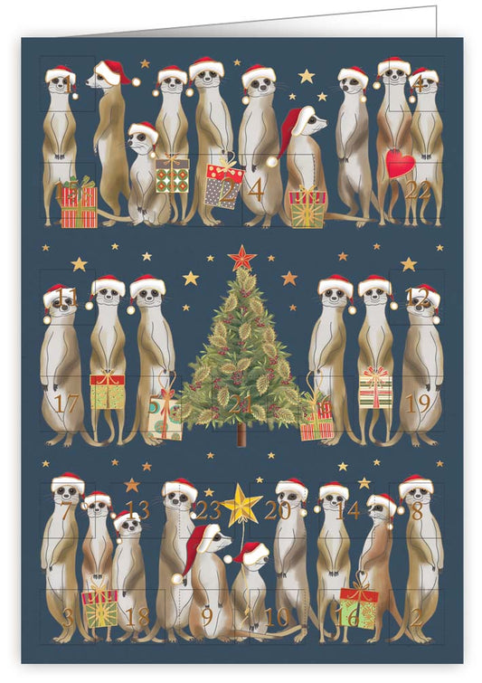 Festive Meerkats Advent Calendar Card