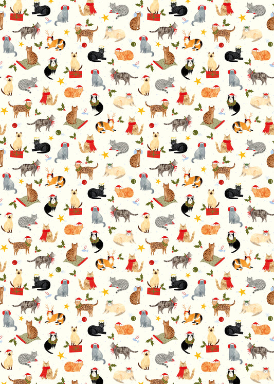 Christmas Cats Holiday Gift Wrap, 2 Rolls