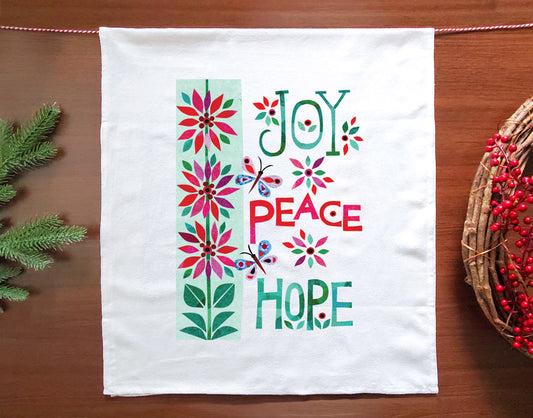 Joy Peace Hope Holiday Towel