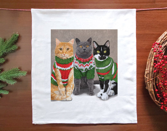 Cats in Sweaters Holiday Towel