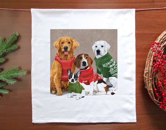 Dogs in Sweaters Holiday Towel